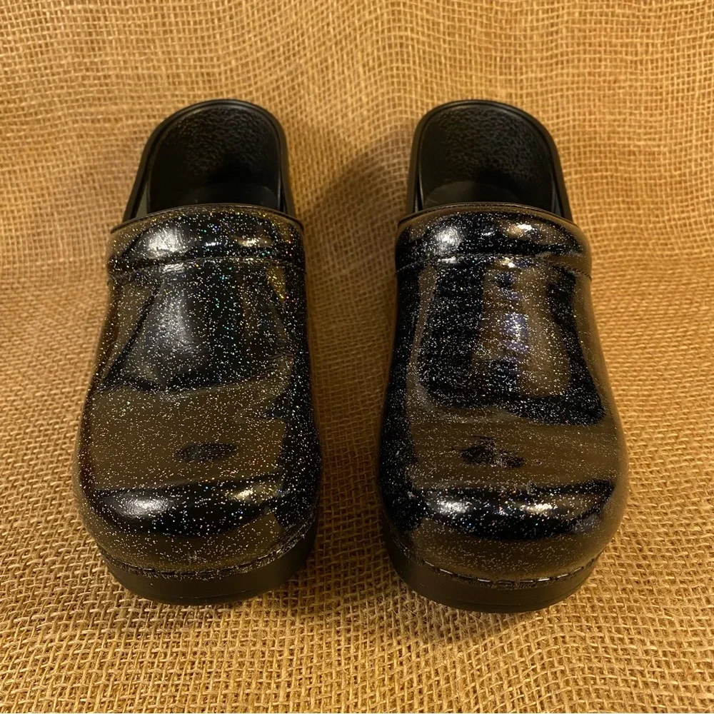 Dansko clogs black with sparkles leather professional womens size 8.5 EU 39 - Picture 7 of 13